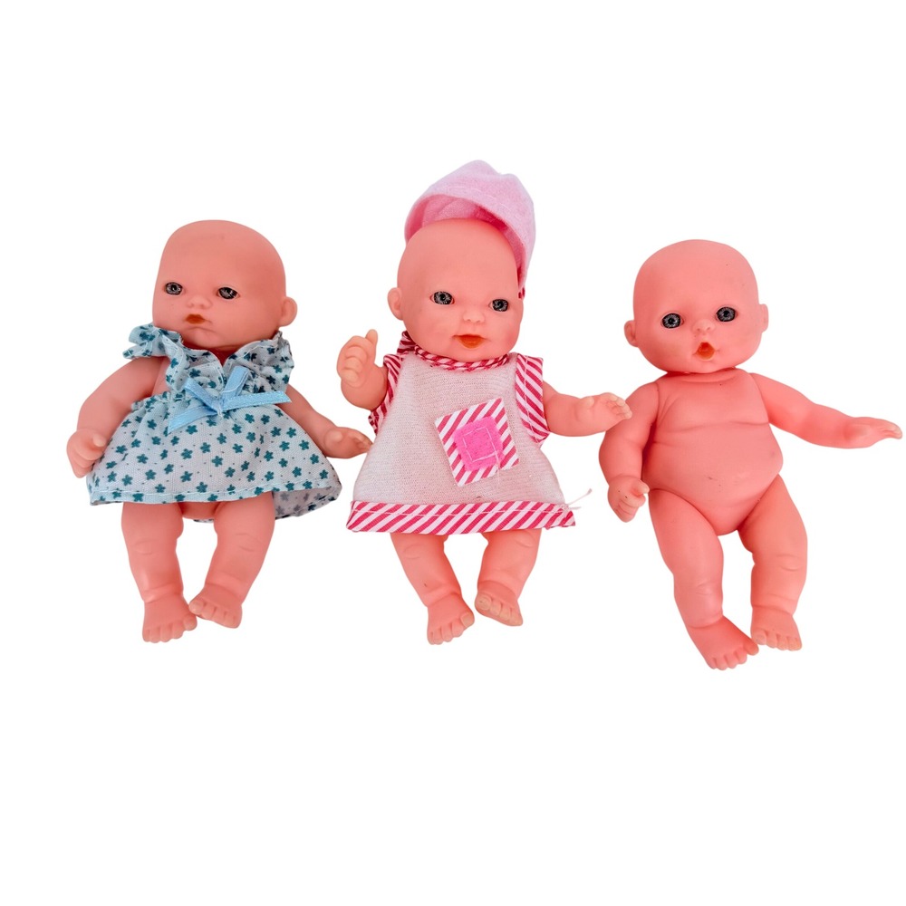 Lot Of 3 - Berenguer 5 Inch Mini Baby Dolls Correct Vinyl SI-0915-5-H2